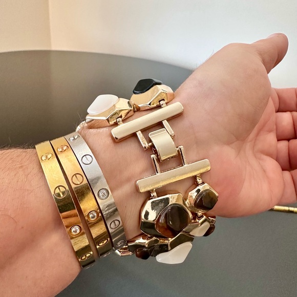 NWOT Banana Republic Rare Luxury Geo Rocks Line Statement Bracelet - Picture 8 of 17